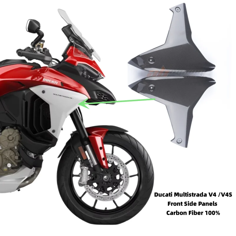 Front Side Panels For Ducati Multistrada V4 S Sport 2020-2023 Full Carbon Fiber 100%