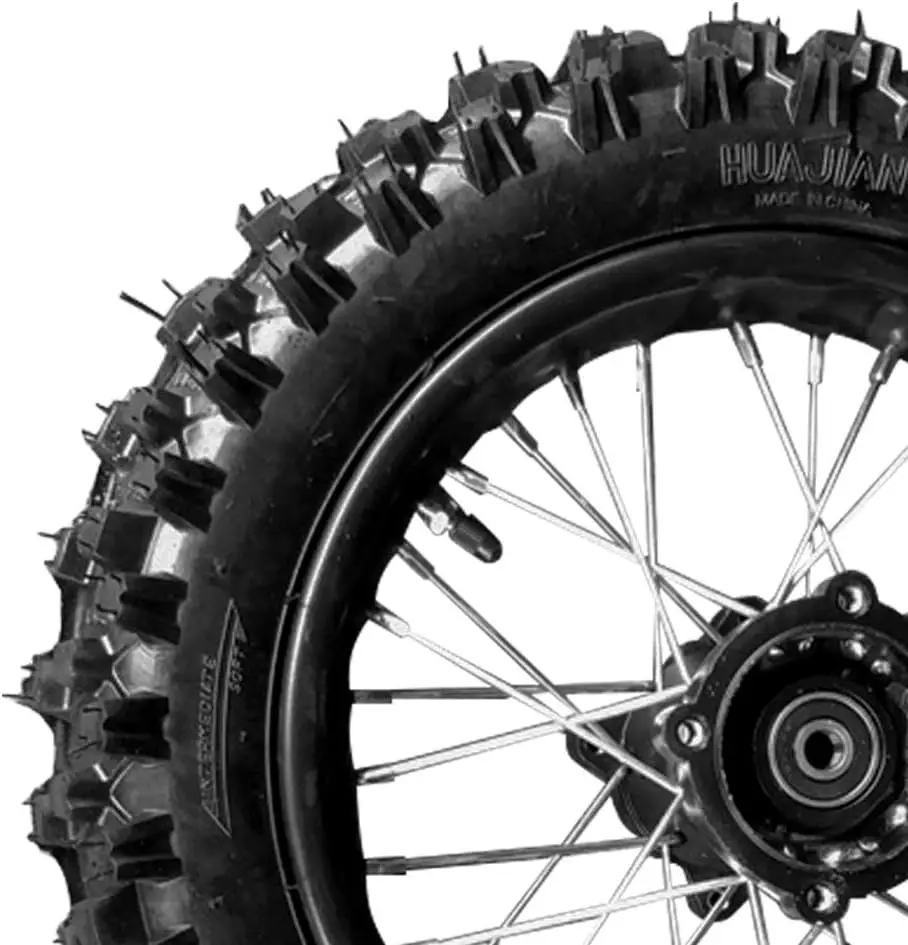 Aro da roda do pneu traseiro de 80/100-12 polegadas com freio a disco e rolamentos de 12 mm para bicicleta suja