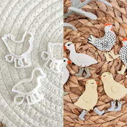 Chick Duck Rooster Shape Polymer Clay Cutters Cute Soft Pottery Clay Mold DIY Earrings Necklace Jewelry Cutting Pottery Tools