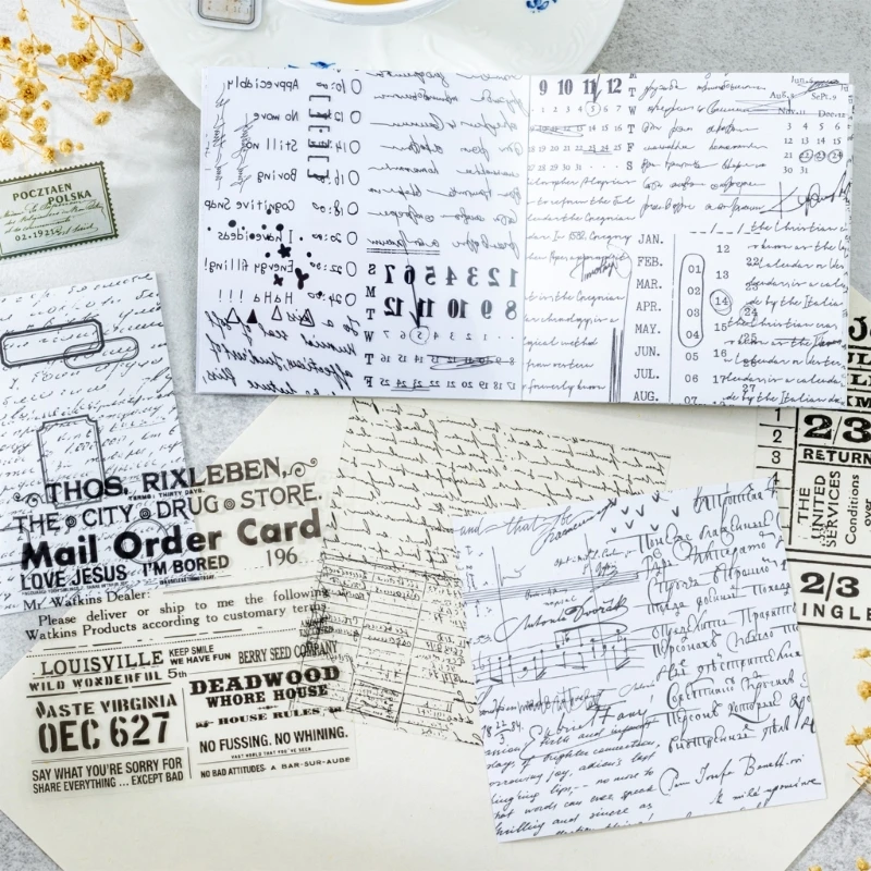 Vintage Literature Sticker PET Sticker Artistic Sticker Scrapbooking Paper for Journal Planner Phone Case Photo Album F19E