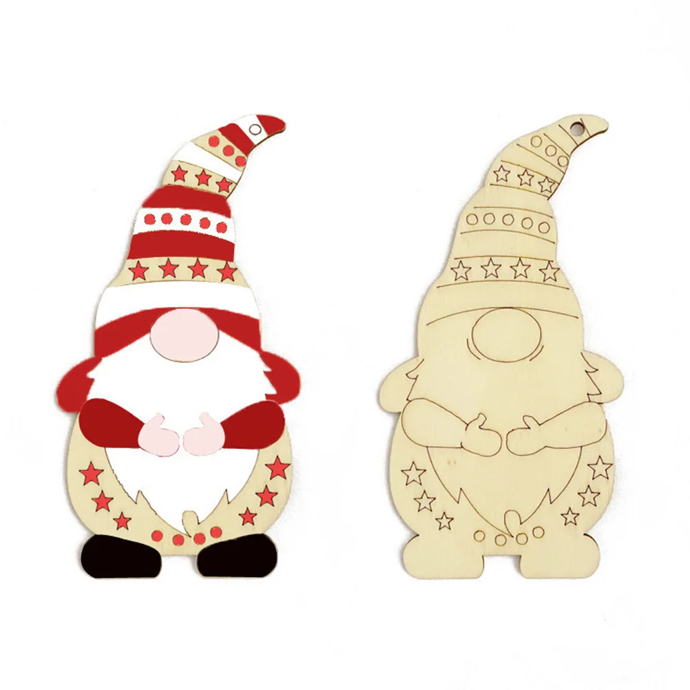 

30Pcs Wood Christmas Hanging Ornaments DIY Unfinished Gnome Wooden Slices Graffiti Wood Chips Unfinished Wooden Slices