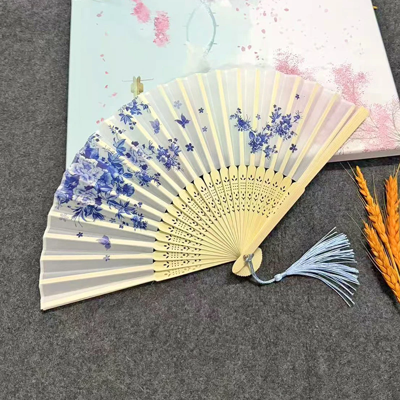 Foldable Silk Fans, Vintage Bamboo Fans for Dancing, Cosplay, Wedding Party Decoration