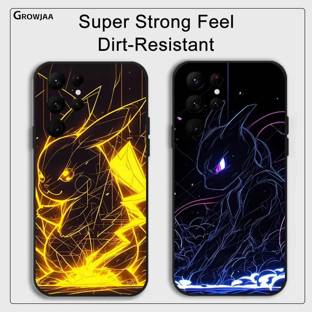 

Miniso Classic Cool Pikachu Phone Case For Samsung Galaxy S25 S24 S22 S23 Ultra S21 S20 Plus 5G Protective Silicone Funda