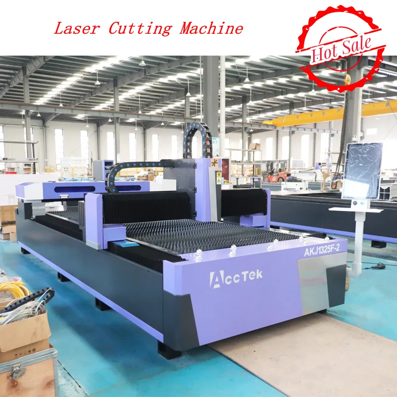 AKJ1325F Stainless Steel Metal 1000W 1500W 2KW 3KW 6KW 8KW Fiber Laser Cutter CO2 Laser Cutting Machines