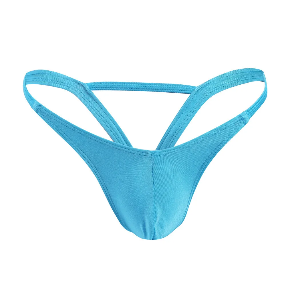 Men's Erotic V-Back Thong Gay Sexy Low-rise U Convex Pouch Mankini Elastic Quick Dry G-string Homme Open Buttocks Sports Panties