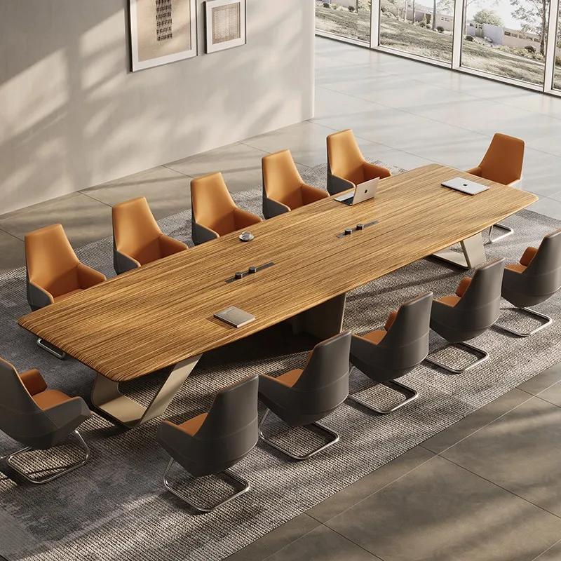 

Деревянная панель, письменный стол и встреча, современная офисная мебель, конференц-зал для конференц-стол со стулом