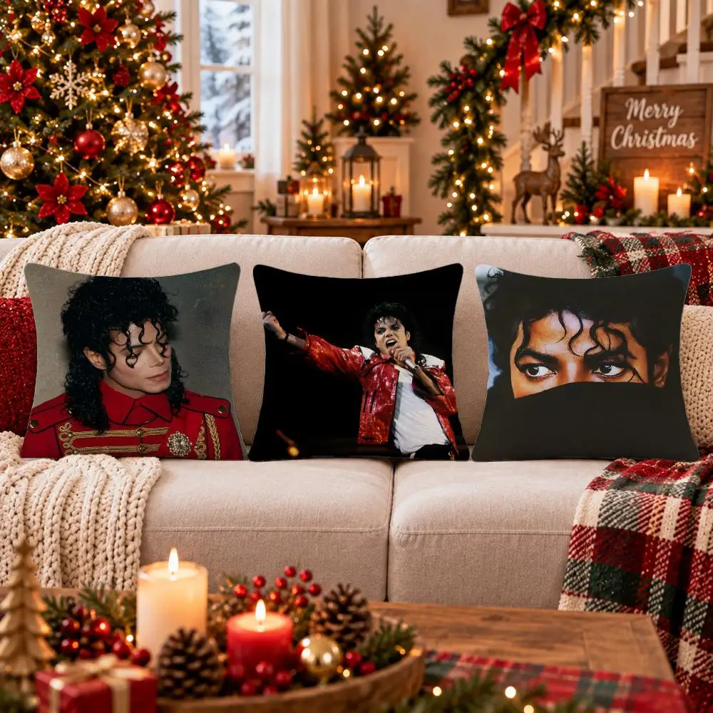 Singer Michael Jackson Cushion Cover Cushion Cover Soft Plush Cushion Covers Fluffy Throw Pillow Cases for Sofa Bedroom