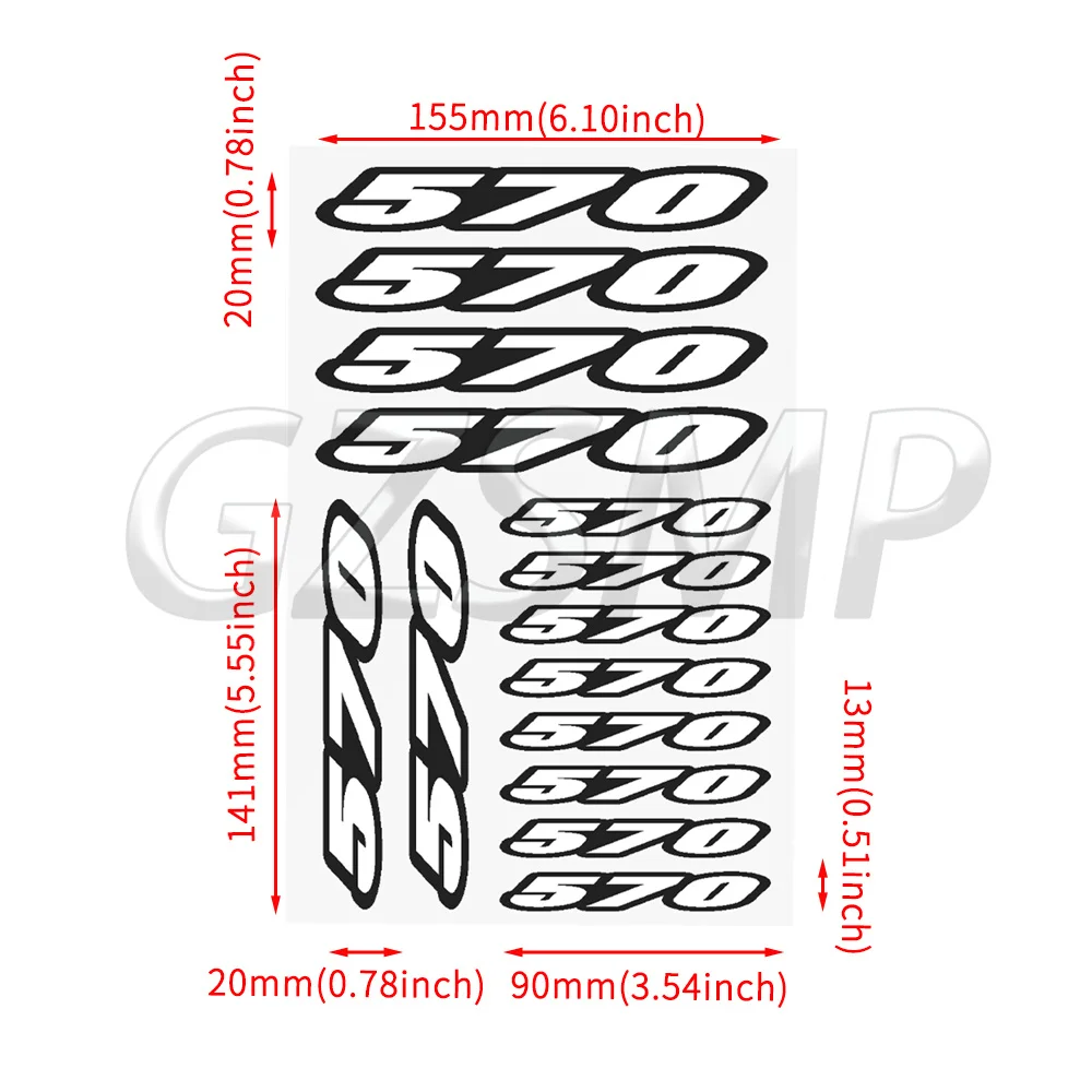 Fit For Polaris HUSQVARNA Sportsman 570 TE 570E SM 570R Motorcycle Fairing Tail Sides Sticker Decal Emblem Number 570 Sticker - view 3