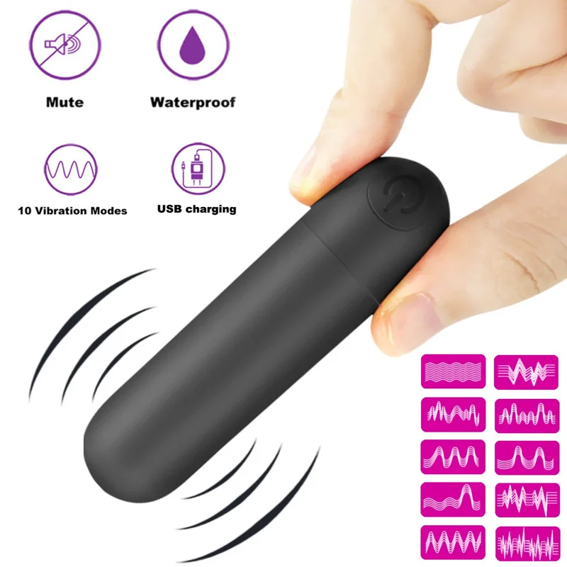 Ten-frequency rechargeable frosted bullet mini jumping egg toy massager vibrator mini strong earthquake vibrator adult sex toys