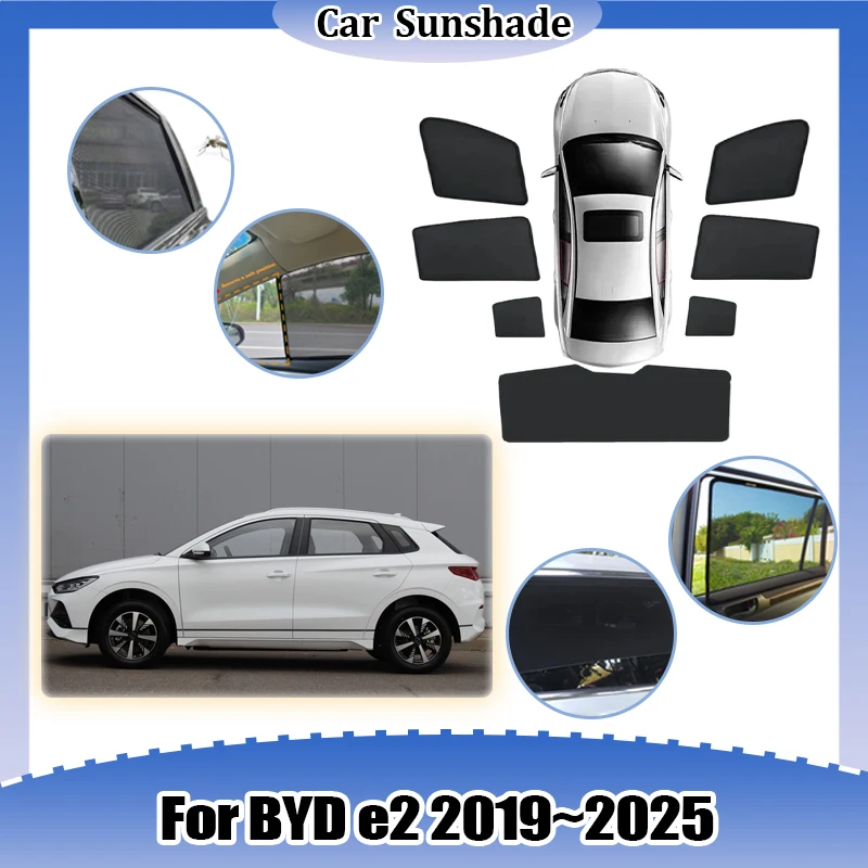 

Sun Visor For BYD e2 2019~2025 Car Mesh Sunshade Windshield Privacy Curtain Side Window Cover UV Protection Shade Accessories