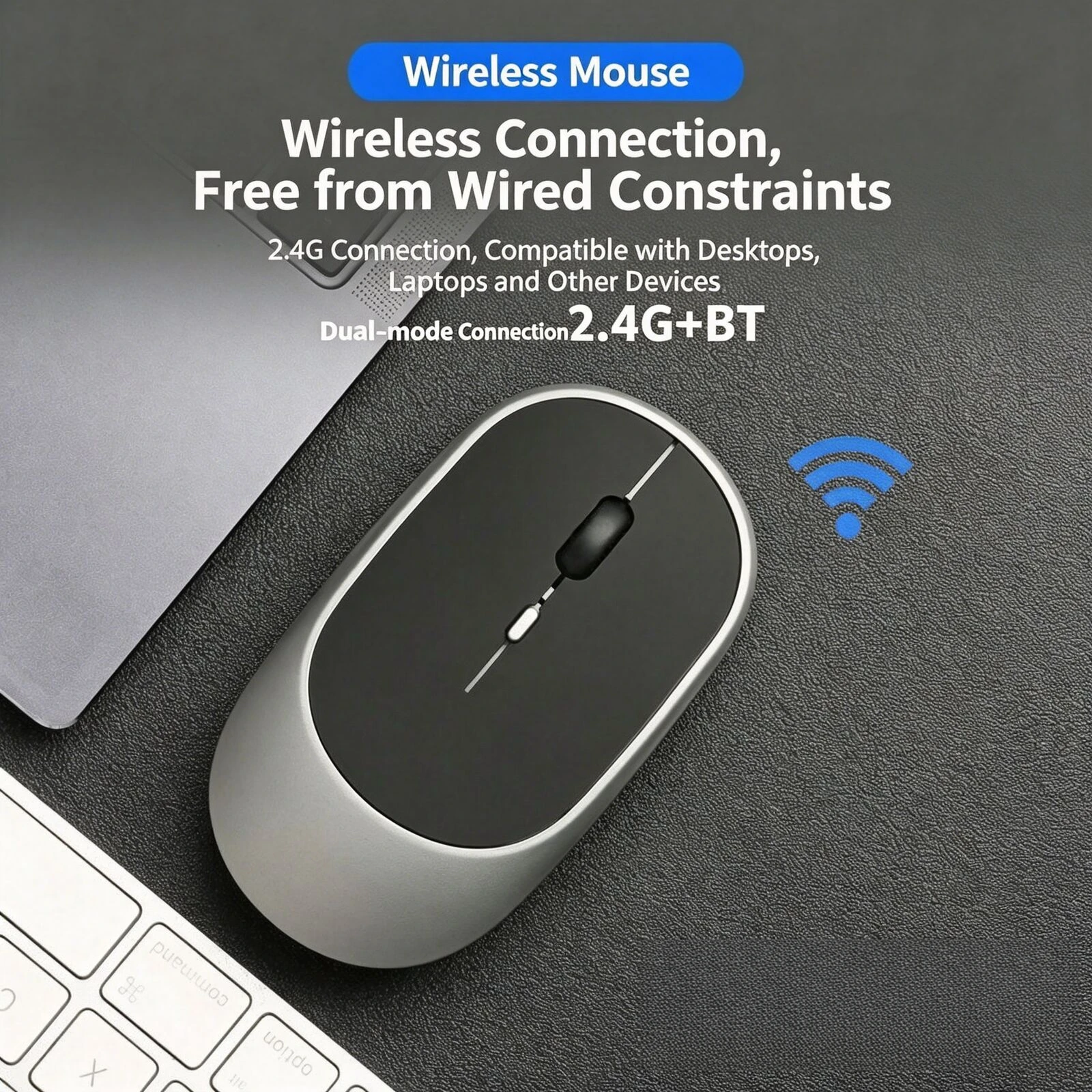 

Bluetooth 5.0 Dual Mode Mouse 2.4G Wireless Rechargeable Computer USB Mice Portable 1600DPI Office Mice Fo Laptop Tablet Desktop