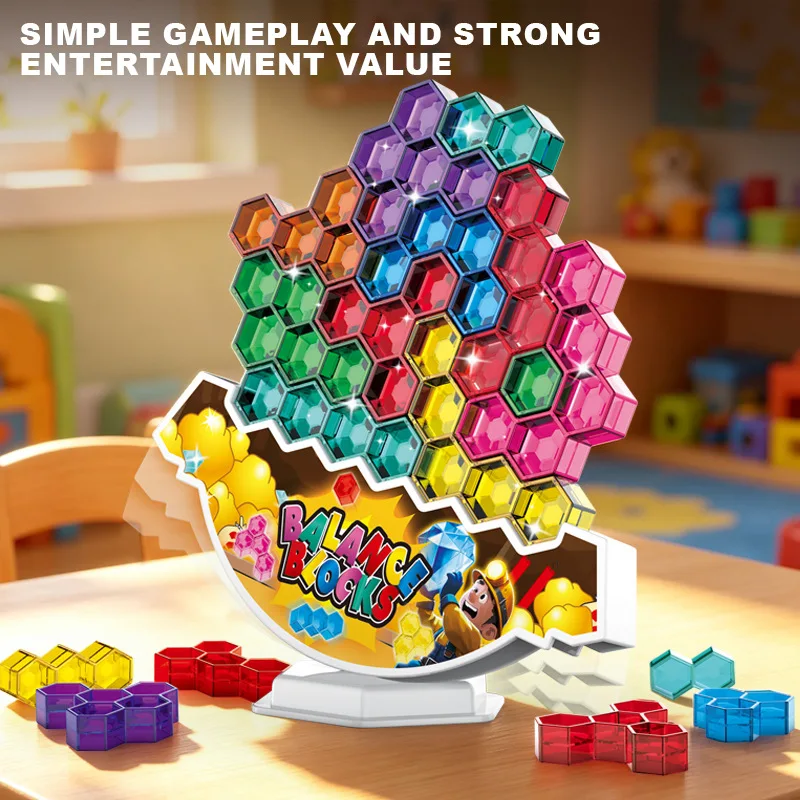 Building Block Toy Children Swing Balance Stacked Tetra Tower Game Russian Building Blocks Stack Kid Desktop Toys For Kids