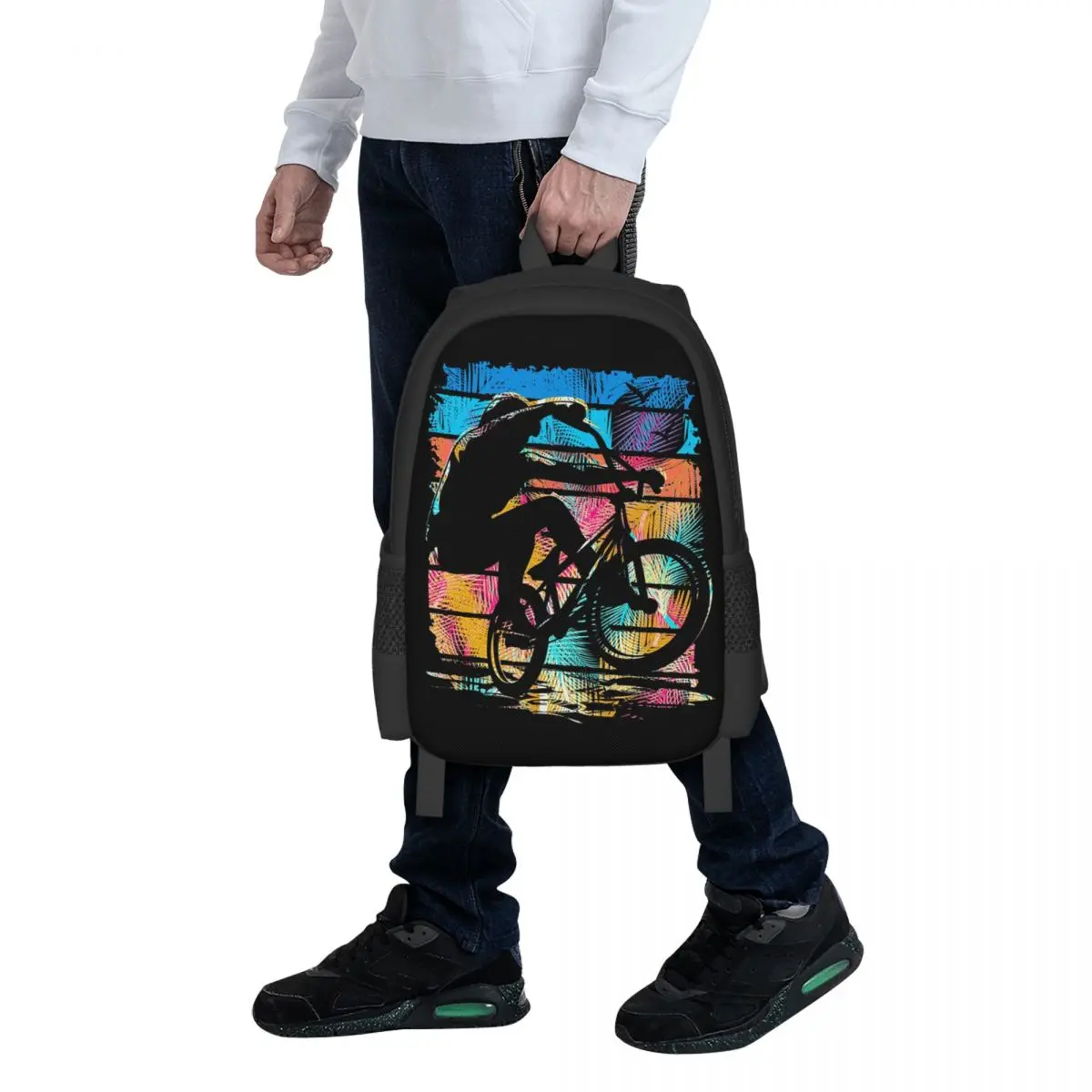 

Retro Bmx Apparel - Vintage Bmx Bike Student Backpack School Bag Hiking Travel Daypack Fashion Bookbag Shoulder Bags