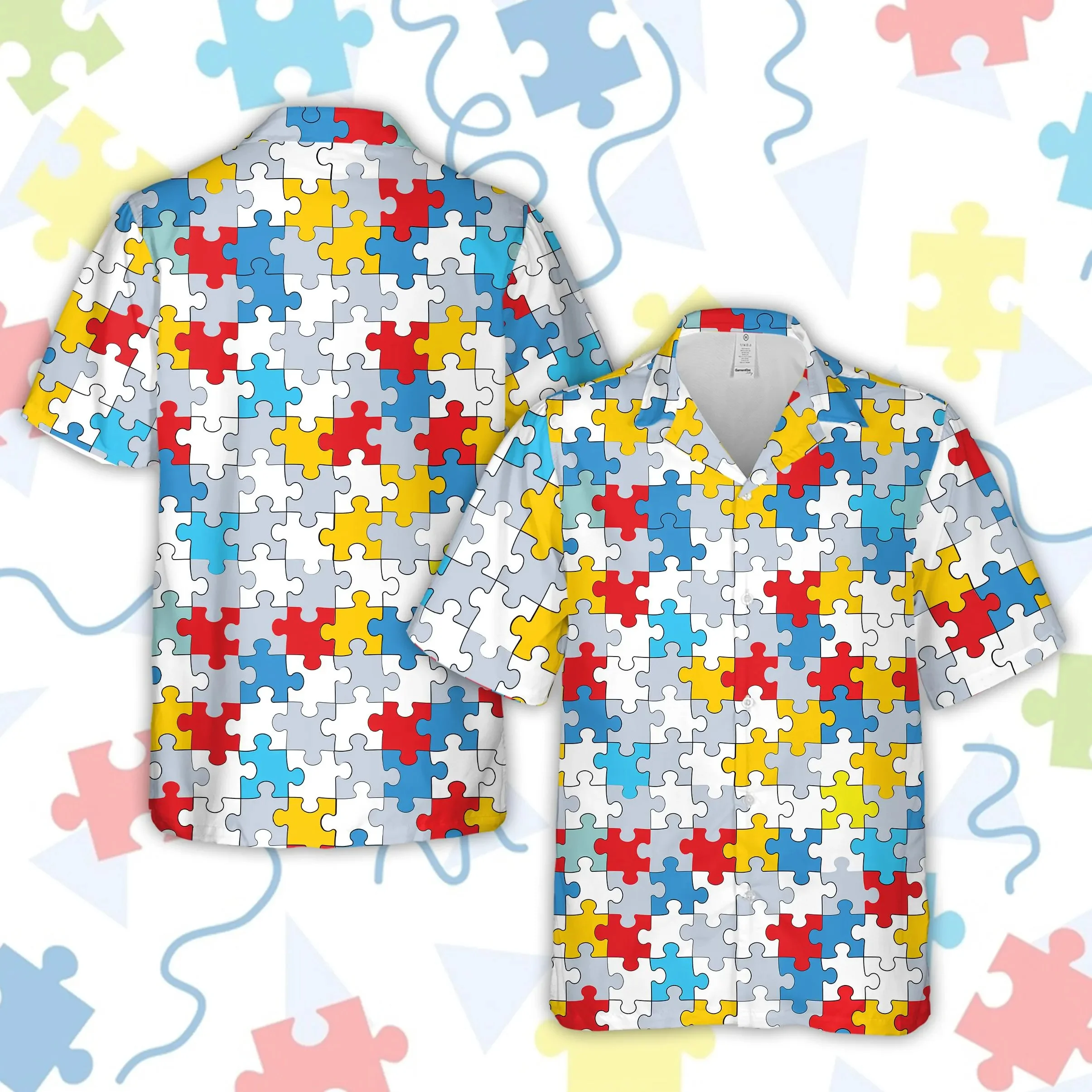 

Hot Autism Awareness Hawaiian Shirt Colorful Autism Puzzle Button Up Shirts Autism Support Shirt Special Education Teacher Shirt