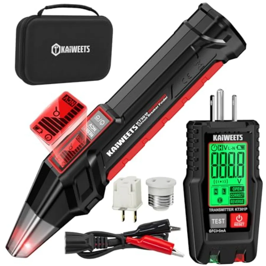 

Circuit Breaker Finder with LCD Display GFCI Outlet Tester Electrical Circuit Tracer Tool with NCV Test and Flashlight Includes