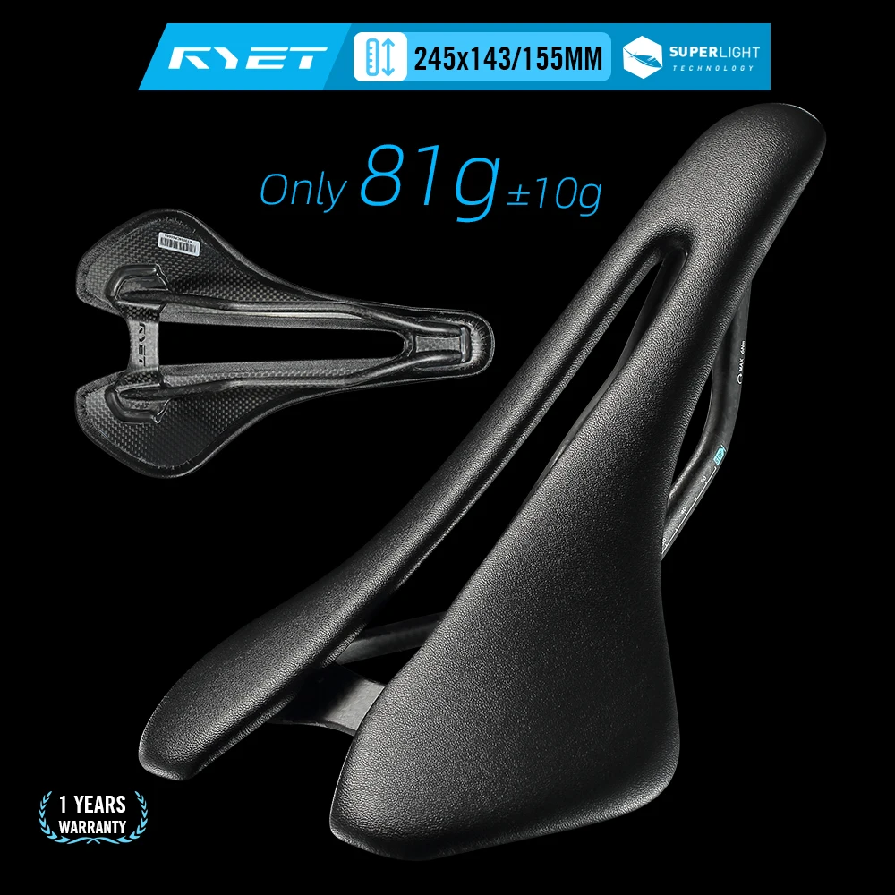 

Велосипедное седло RYET из ультралегкой кожи, 81 г/87 г, карбоновые направляющие 7x9 мм, 143/155 мм, подушка для сиденья для MTB, гравийных и шоссейных велосипедов