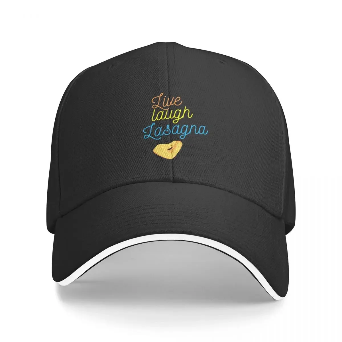 New Live Laugh Lasagna - Positive Italian Kitchen and Lasagna Lovers Baseball Cap Sunhat Rugby Men's Cap Women's