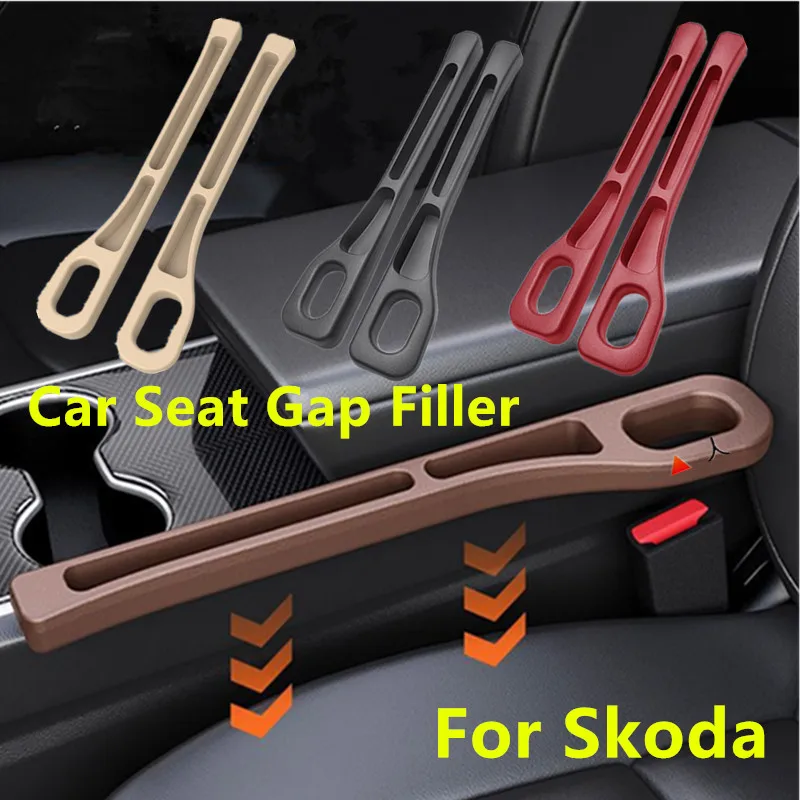 PU Car Seat Gap Leak-Proof Filler Plug Strip With Slot Storage Filling Strip For Skoda Fabia YETI Octavia KAROQ KAMIQ Superb