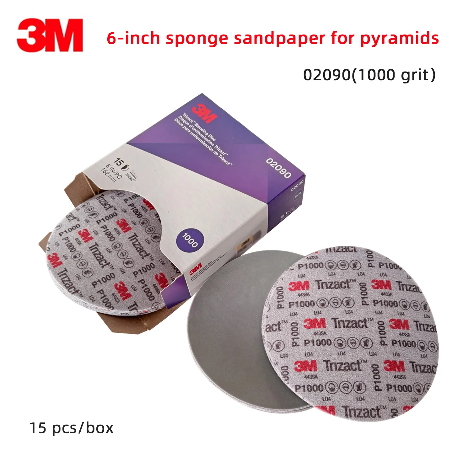 3m-trizact-pyramid-disc-sponge-sandpaperp1000-p3000-p5000-p8000-6inch-precision-grinding-for-automobile-and-car-polishing