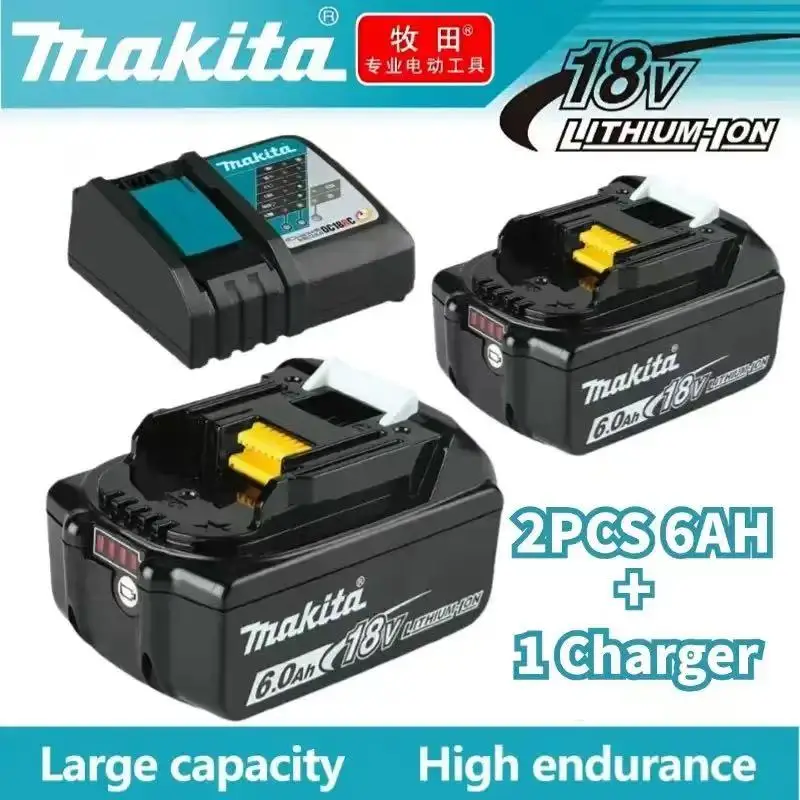 Makita 18V 5.0/6.0Ah rechargeable battery, suitable for Makita BL1840 BL1830 BL1830B BL1850 BL1850B original power tool battery