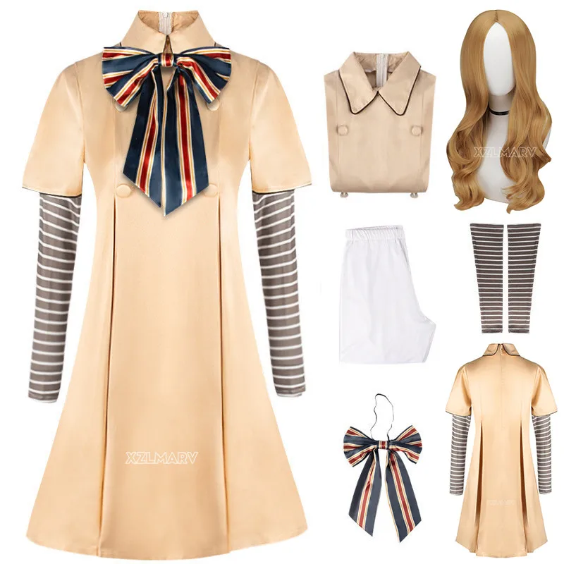 2024 MEGAN Cosplay Costume Wig Megan Dress AI Doll Robots Dress Top Socks MEGAN Full Set Outfit for Girls and Adult Cosplay Wig