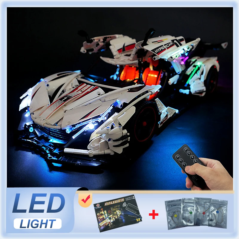 DIY-スポーツカー用LEDライトキット,テクニカルカー用,ブロックなしのLEDライトのみ,モデルc61053