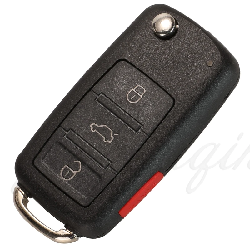 Jingyuqin Keyless Go Fob 3 + 1Panic 4 przyciski 315MHz zdalny klucz składany do VW Volkswagen Touareg Phaeton 3D0959753AK ID46 7942 Chip