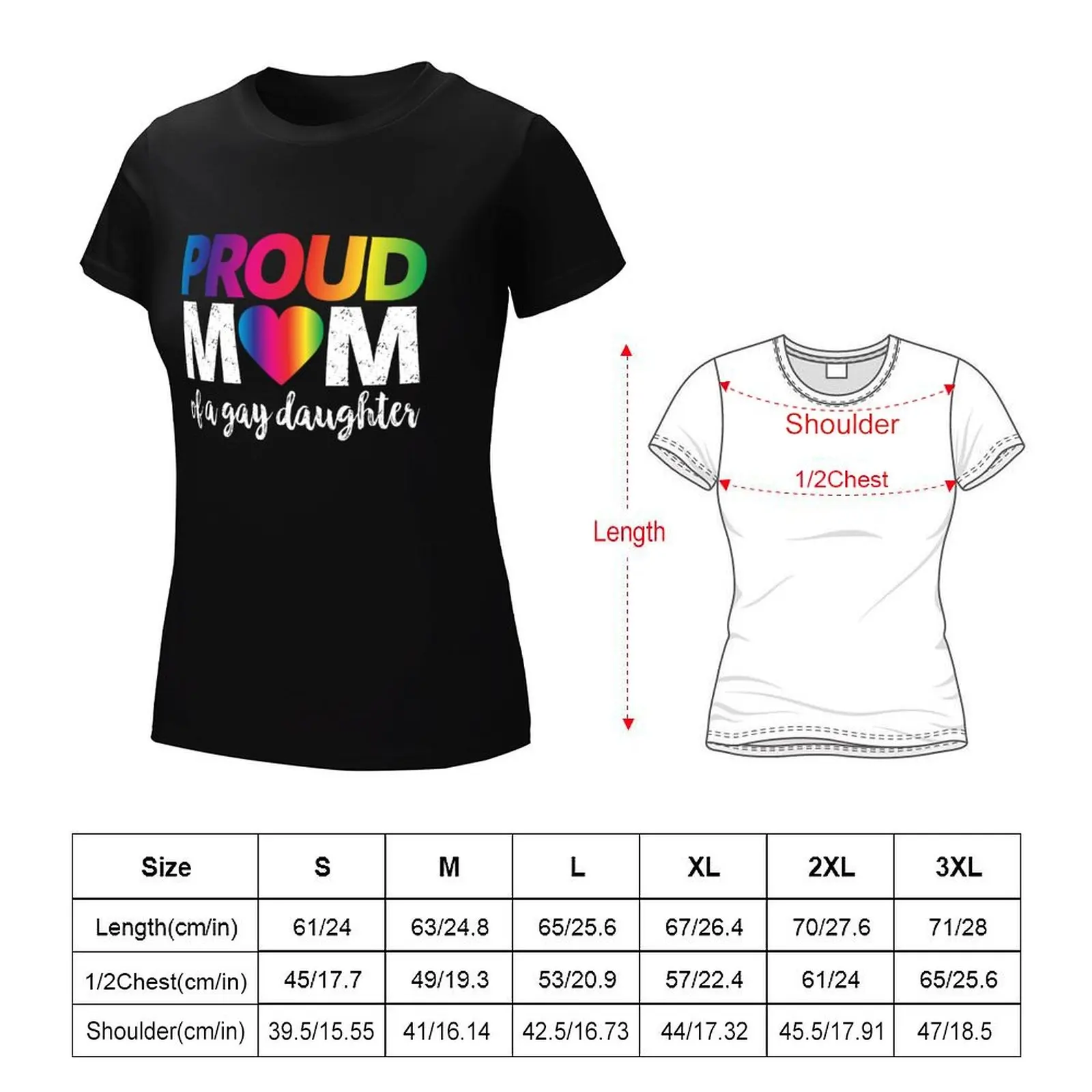 Proud Mom Of A Gay Daughter T-Shirt anime clothes Aesthetic clothing korean fashion tshirts for Women