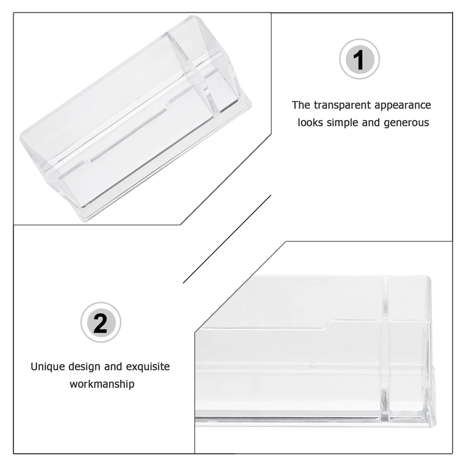 

4 pcs Acrylic Transparent Name Card Holder Desktop Business Id Display Storage Box Stylish Organizer Practical Gadget Keeper