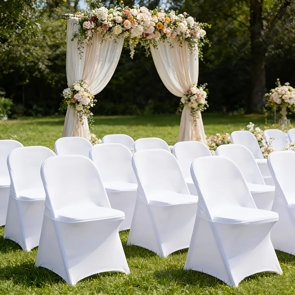 

Wedding Supplies! 29/49/99/149pcs Elastic Party Folding Chair Covers, Wedding Decoration Chair Cover Protectors, Suitable for Weddings, Holidays, Banquets, Parties, Celebrations (white)(black) Chair Covers