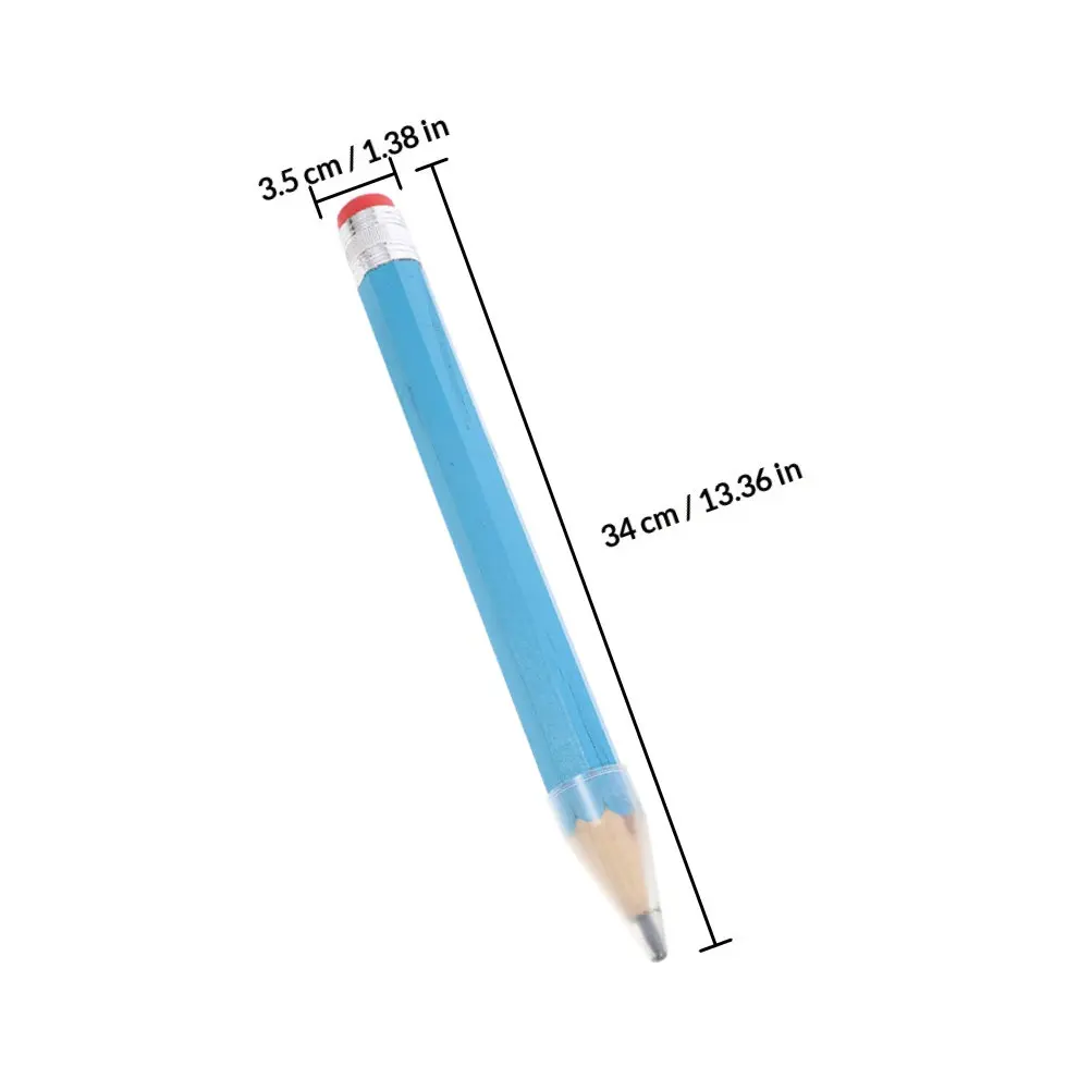 Wooden Large Jumbo Pencil Giant Big Pencil with Protective Cap Eraser for Kindergarten Preschool School Use Drawing