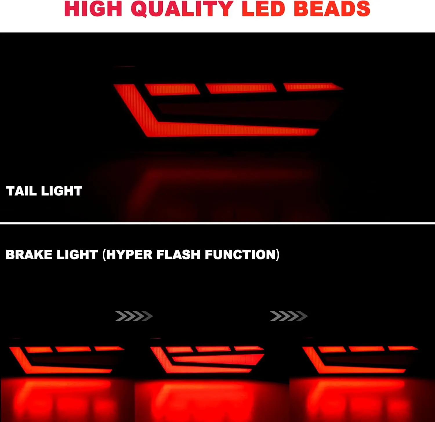 Smoked Black LED Rear Brake Lights for Polaris RZR 900/1000/XP 2014-2023 (2PCS)