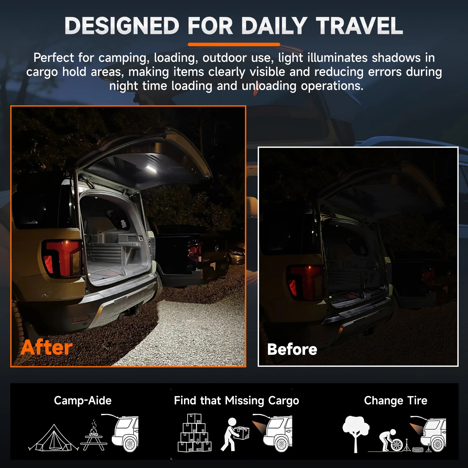 Rear Tailgate Cargo Light Assembly For Honda Passport 2026 Rear Cargo Area Interior Dome Light Replacement Black OEM 08V303BM100