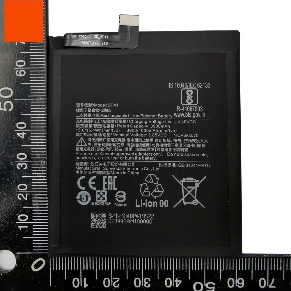 Batteria di ricambio per Xiaomi Redmi K20 Mi 9T Mi9T, 100% originale, batterie originali Premium, 4000mAh, BP41, alta qualità