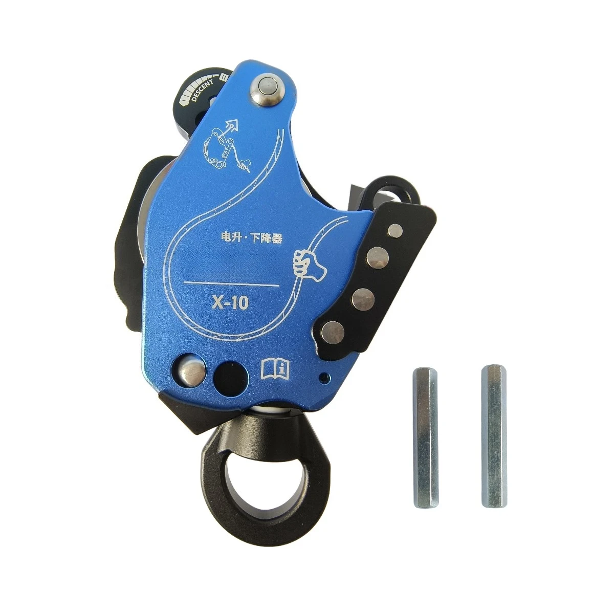 

Awah Z3-Prof AScent X10 Blue Ascent Descent Device with Universal Joint for 30kg-285kg Wokring Load Aerial Work/Rope Climbing