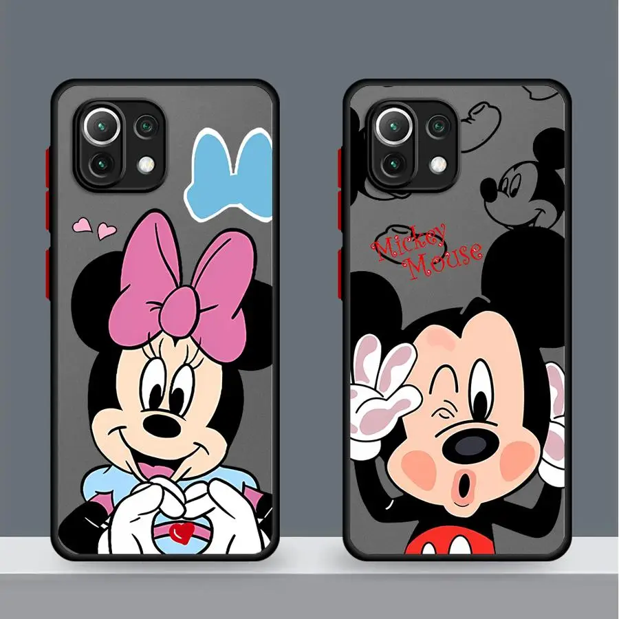 Disney Cute Mickey Minnie Phone Case for Xiaomi Redmi 13C 12 5G 12C 10C 10 9 9A 9T A1 9C A2 Plus K40 Pro Matte Cover Funda Case