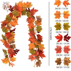 175cm High Quality Artificial Maple Leaf Vine Strips Simulation Hanging Rattan DIY Foliage Garland Autumn Halloween Decoration