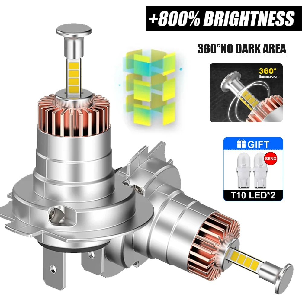 

1800W Turbo H7 H11 LED Headlight Bulbs CANBUS Lights 280000LM H4 9012 9005 HB3 9006 Fog Lamp 3580 CSP Wireless Car LED with Fan