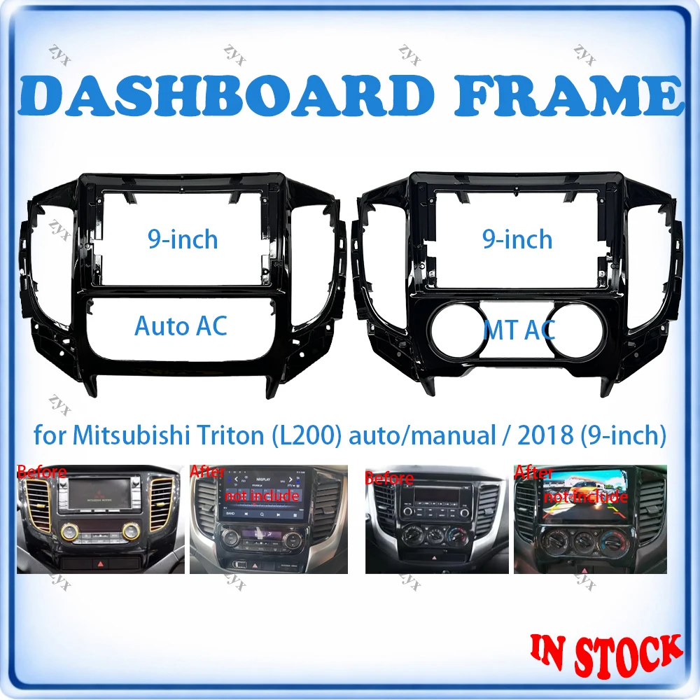 Car Radio Fascia Frame For Mitsubishi Triton 2018 9 inch With Canbus Decoder & Wiring Harness Car Accessories Plug & Play