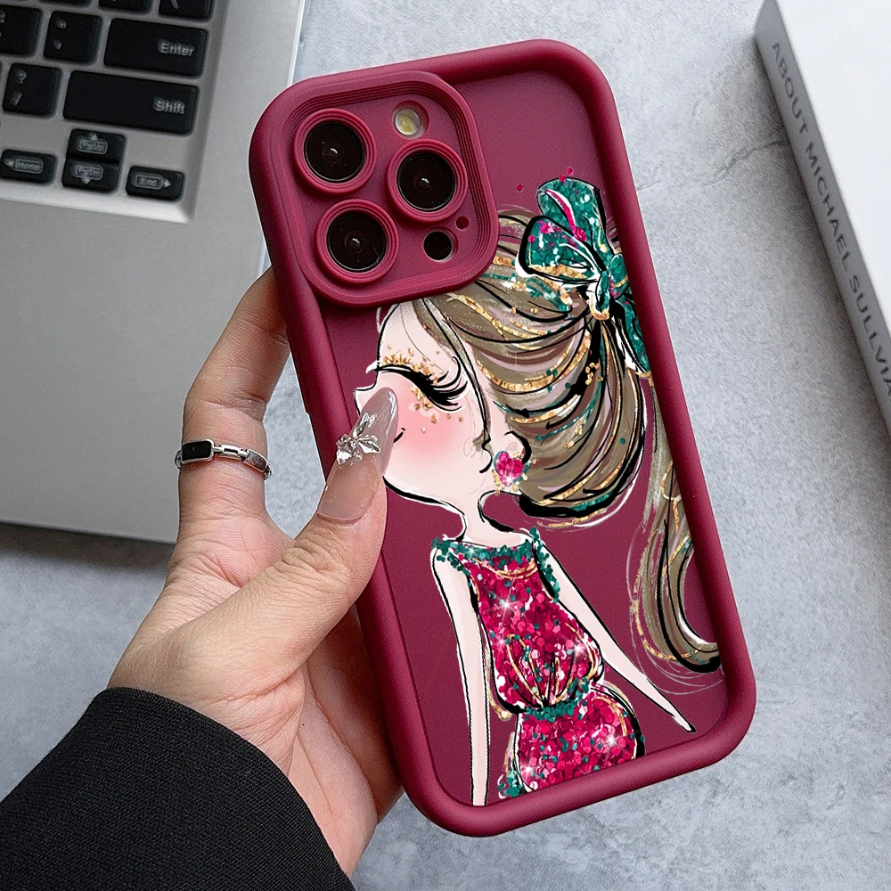 Cute Catwheezie Girl Phone Case for Oppo Reno 12 11 10 8 7 6 5 4 3 Reno12 Reno11 Reno10 Reno8 T Z F Pro Plus 4G 5G Ladder Cover