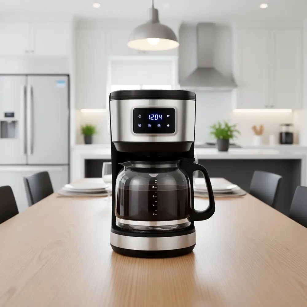 

12 Cup Programmable Coffee Maker, Touchscreen Drip Coffee Maker with Keep-Warm Function, Auto Shut-Off, Stainless Steel Construc