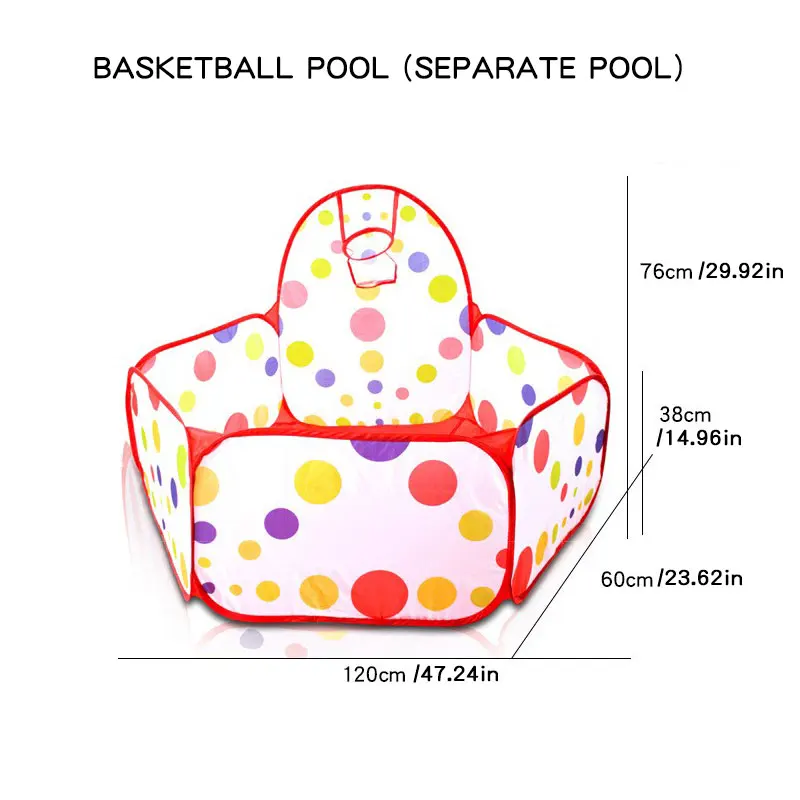 Ozean-Ballbecken für Kinder mit Basketballkorb, Bobo-Pool-Spielzeug, 1,2 m (ohne Ball)