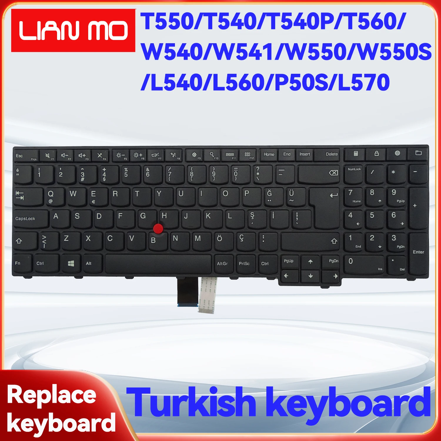 Turkish layout suitable for Lenovo Thinkpad without backlight replacement keyboard T550/T540/T540P/T560/W540/W541/W550/W550S/L