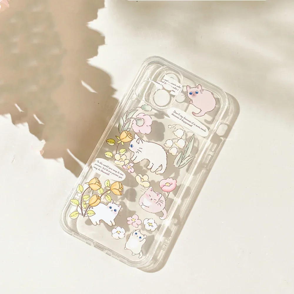 Coque de téléphone à motif de chat fleur de luxe pour Motorola Moto, G9, G22, G32, G53, G30, G71, G72, G73, Edge 40 Pro, coque arrière en TPU souple et transparent