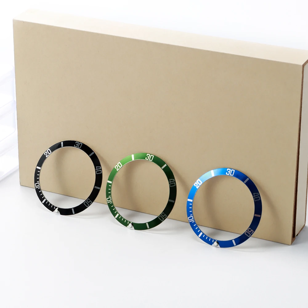 37mm Ceramic Alloy Watch Bezel Insert Ring Slope for Rolex Submariner Water Ghost Watch Case GMT Diving Watch Part Accessories