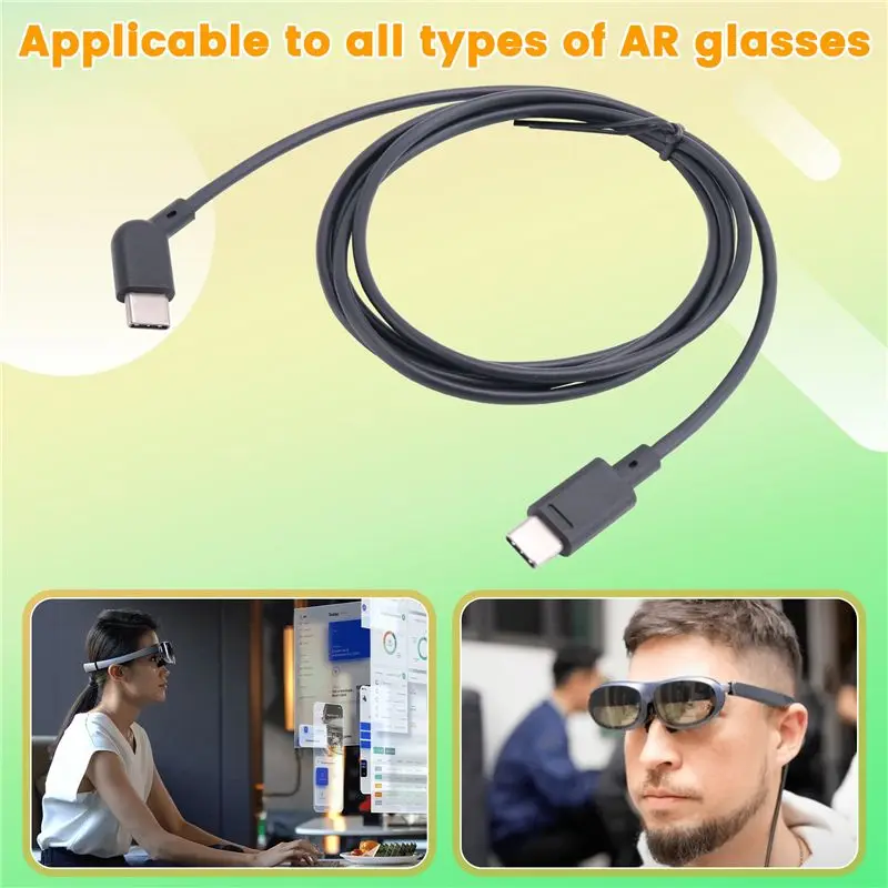 2Pcs 120CM Data Cable Coaxial Cable Smart AR Glasses Accessories For Xreal Rokid Viture Rayneo Air AR-Y41A