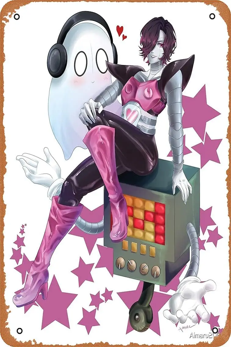 Zuhhgii Retro Tin Sign Undertale - Mettaton EX (Alternate) Vintage Look Metal Tin Poster Art Decoration 8x12 Inch