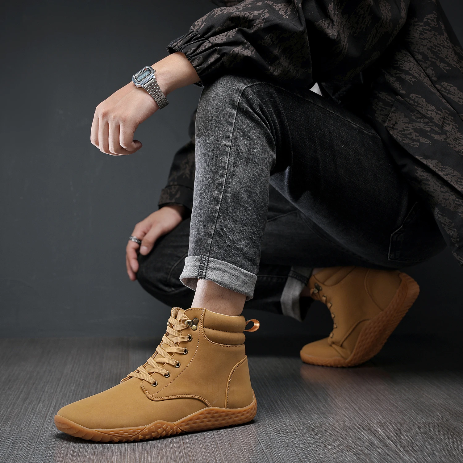 Wasserdichte breite Zehenbox-Schuhe, Wanderstiefel, Plateaustiefel, neue Schneestiefel, warme Wanderung, Winterschuhe, Barfußschuhe, Damen und Herren – Detail 17