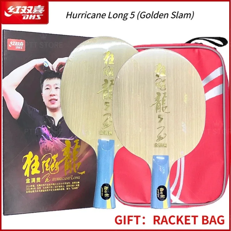 Original DHS Hurricane Long 5 (Golden Slam) Table Tennis Blade Racket Gold Ma Long 5 Special Version Ping Pong Bat Paddle