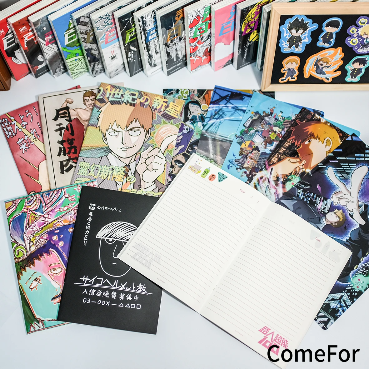 Anime Mob Psycho 100 Mobu Saiko Hyaku Reigen Arataka Cosplay Cartoon Postcard Photo Sticker Notebook Folder Adorn Xmas Gift